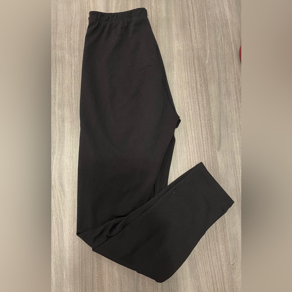 Womens Juniors Medium fleece lined leggings black stretchy